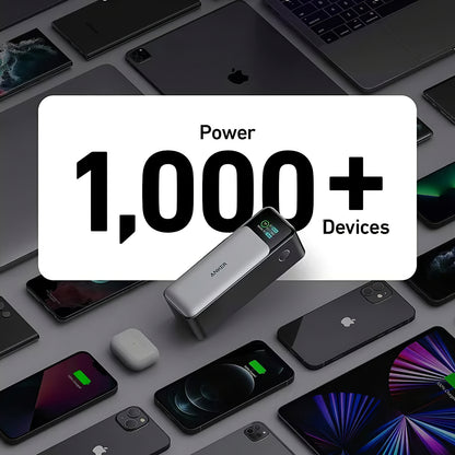 Anker 737 External Battery, 24000mAh, 140W, QC + PD, 1 x USB-A - 2 x USB-C, Black A1289011 