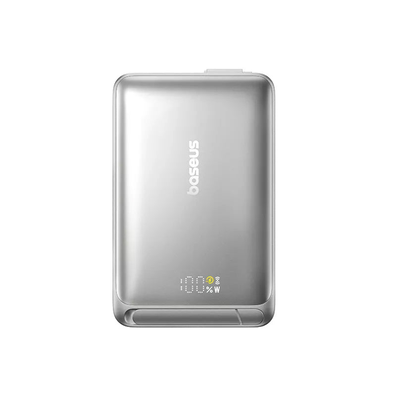 Baseus Nomos Kickstand External Wireless Battery, 10000mAh, 45W, PD + QI, 1 x QI - 1 x USB-C, Black P10078800843-00