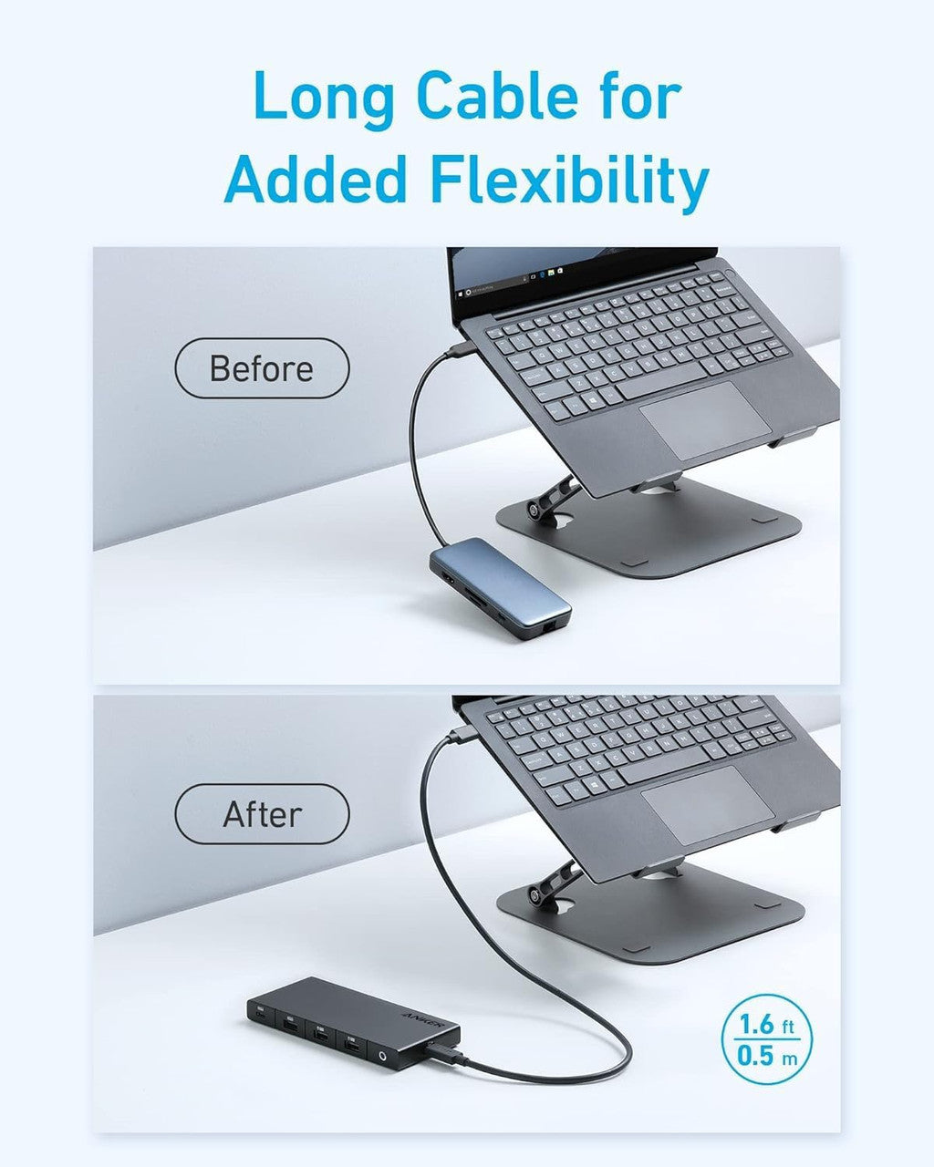 Anker USB-C Hub, 1 x USB-A 3.0 - 2 x USB-A - 3 x USB-C - 2 x HDMI - 1 x RJ45 - 1 x SD, Black A83A2G11