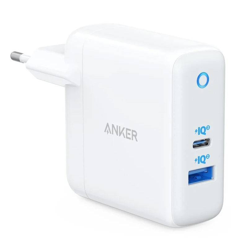 Network Charger Anker PowerPort PD+ 2, 35W, 3A, 1 x USB-A - 1 x USB-C, White A263636G21 