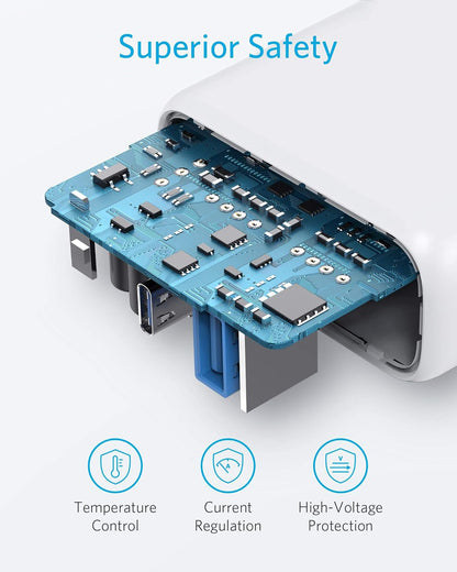 Network Charger Anker PowerPort PD+ 2, 35W, 3A, 1 x USB-A - 1 x USB-C, White A263636G21 